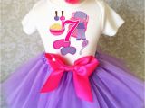 Birthday Girl Shirt and Tutu Sleepover Spa Pink Purple Girl 7th Birthday Tutu Shirt