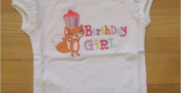 Birthday Girl Shirt Gymboree toddler Girl Gymboree Fox Cupcake Birthday Girl White