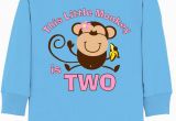 Birthday Girl Shirt Walmart Little Monkey Girl 2nd Birthday toddler Long Sleeve T