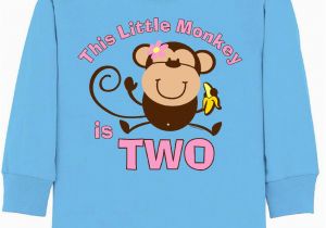 Birthday Girl Shirt Walmart Little Monkey Girl 2nd Birthday toddler Long Sleeve T