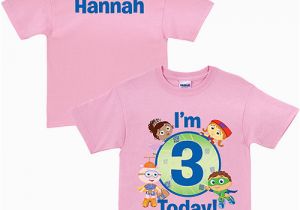 Birthday Girl Shirt Walmart Personalized Super why Birthday toddler Girl Pink T Shirt