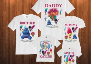 Birthday Girl Shirts for Kids Trolls Birthday Shirt Custom Personalized White T Shirt