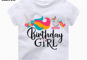 Birthday Girl T Shirt Designs Happy Birthday Girl Unicorn Kawaii Cartoon Design T Shirt