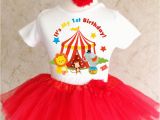 Birthday Girl Tutu Sets Circus Red Blue Yellow Baby Girl 1st First Birthday Tutu