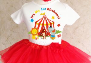 Birthday Girl Tutu Sets Circus Red Blue Yellow Baby Girl 1st First Birthday Tutu