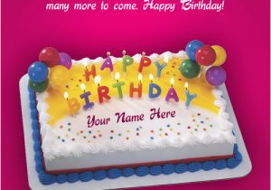 Birthday Greeting Card with Name and Photo Beautiful Birthday Greeting Card with Cake Wishes