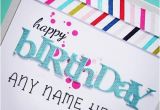 Birthday Greeting Card with Name and Photo Colorful Happy Birthday Wish Cards with Name