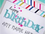 Birthday Greeting Card with Name and Photo Colorful Happy Birthday Wish Cards with Name