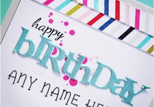 Birthday Greeting Card with Name and Photo Colorful Happy Birthday Wish Cards with Name