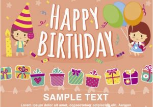 Birthday Greetings Card Free Download Happy Birthday Card Template Vector Free Download