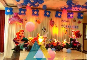 Birthday Hall Decoration Ideas Little Mermaid themed Birthday Decoration Celebration