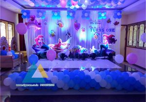 Birthday Hall Decoration Ideas Little Mermaid themed Birthday Decoration Celebration