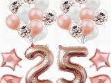 Birthday Ideas for 25 Year Old Man Amawill 32 Inch Happy 25 Birthday Foil Balloons Rose Gold