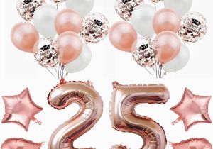 Birthday Ideas for 25 Year Old Man Amawill 32 Inch Happy 25 Birthday Foil Balloons Rose Gold