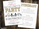 Birthday Ideas for Boyfriend San Francisco San Francisco Bachelorette Party Invitation Itinerary