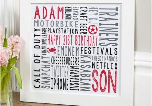 Birthday Ideas for Him 21st 21st Birthday Personalised Gifts for Him Chatterbox Walls
