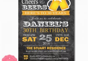 Birthday Ideas for Him 30th 40th Birthday Invitation for Men 30th Birthday Invitation