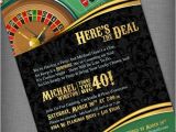 Birthday Ideas for Him In Las Vegas Casino theme Invitation for Birthday Party Casino Game Night