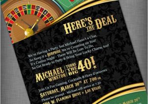 Birthday Ideas for Him In Las Vegas Casino theme Invitation for Birthday Party Casino Game Night