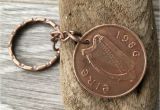 Birthday Ideas for Him Ireland 1985 1986 Irish Coin Keychain Keyring Key Fob 32nd or