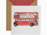 Birthday Ideas for Him London Hand Printed Birthday Bus Birthday Card Karenza Paperie