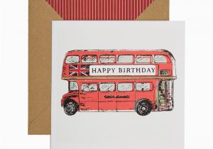 Birthday Ideas for Him London Hand Printed Birthday Bus Birthday Card Karenza Paperie