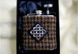 Birthday Ideas for Him Scotland Harris Tweed Hip Flask Mens Gift Scottish Made In Scotland