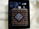 Birthday Ideas for Him Scotland Harris Tweed Hip Flask Mens Gift Scottish Made In Scotland
