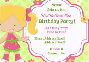 Birthday Invitation Card Maker Free Child Birthday Party Invitations Cards Wishes Greeting Card