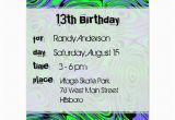 Birthday Invitation Cards for Teenagers Teen Boys Birthday Party Invitations Green Card Zazzle Com