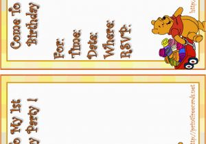 Birthday Invitation Cards Templates 40th Birthday Ideas Winnie the Pooh Birthday Invitation