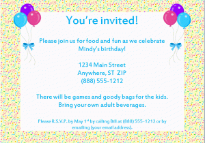 Birthday Invitation Email Message Email Party Invitations Template Best Template Collection