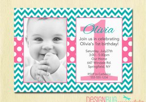 Birthday Invitation for 2 Year Girl Chevron and Polka Dots Girl 39 S Birthday Invitation 1 2