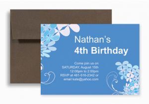 Birthday Invitation for 4 Year Old Boy Blue Boy Four Year Old Birthday Invitation Design 7×5 In