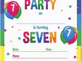 Birthday Invitation for 7 Years Old Boy 7 Year Old Birthday Invitations 5 Year Old Birthday