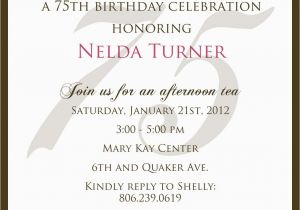 Birthday Invitation for 75 Years Old 75 Birthday Invitation Best Party Ideas