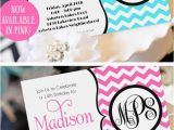 Birthday Invitation for Teenager Teen Girl Birthday Invitation Monogram Birthday Invitation