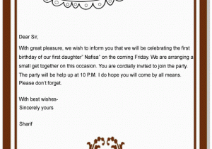 Birthday Invitation Letter for Kids Birthday Party Invitation Email Sample Sample Invitation