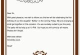 Birthday Invitation Letter In English An Invitation Letter for A Birthday Party Letters Free