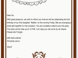 Birthday Invitation Letter In English An Invitation Letter for A Birthday Party Letters Free