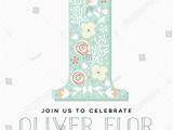 Birthday Invitation Letter In English Happy Birthday Invitation Card with the Letter One In