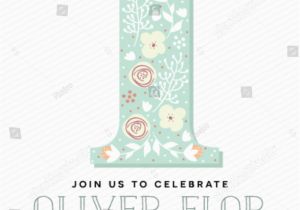 Birthday Invitation Letter In English Happy Birthday Invitation Card with the Letter One In