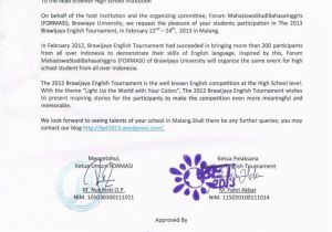 Birthday Invitation Letter In English Invitation Letter Brawijaya English tournament 2013