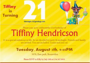 Birthday Invitation Message for Friends 21st Birthday Invitations 365greetings Com