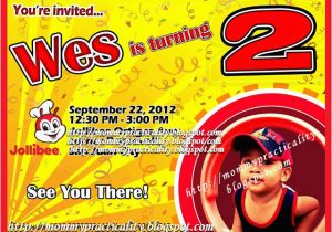 Birthday Invitation Of My son Jollibee Birthday Party Packages My son 39 S 2nd Birthday