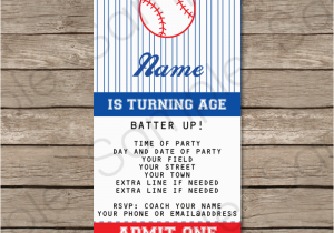 Birthday Invitation Ticket Template Baseball Ticket Invitation Template Baseball Invitations