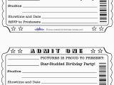 Birthday Invitation Ticket Template Movie Ticket Template Cyberuse