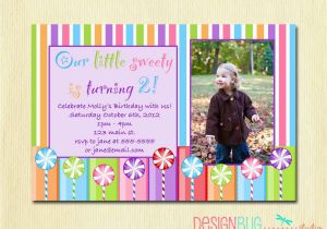 Birthday Invitation Wording for 5 Year Old Boy Girls Lollipop Birthday Party Invitation Diy Printable