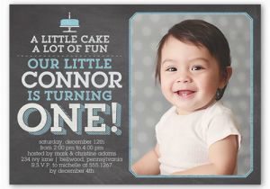 Birthday Invitation Wording for 5 Year Old Boy Little Cake Boy First Birthday Invitation Shutterfly