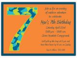 Birthday Invitation Wording for 7 Year Old Boy Birthday Boy Camo 7th Birthday Invitations Paperstyle